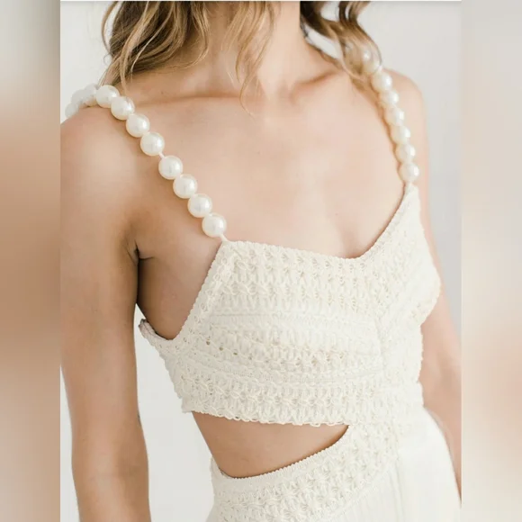 PatBO Fringe Beach Dress with Pearl Straps - Picture 5 of 16